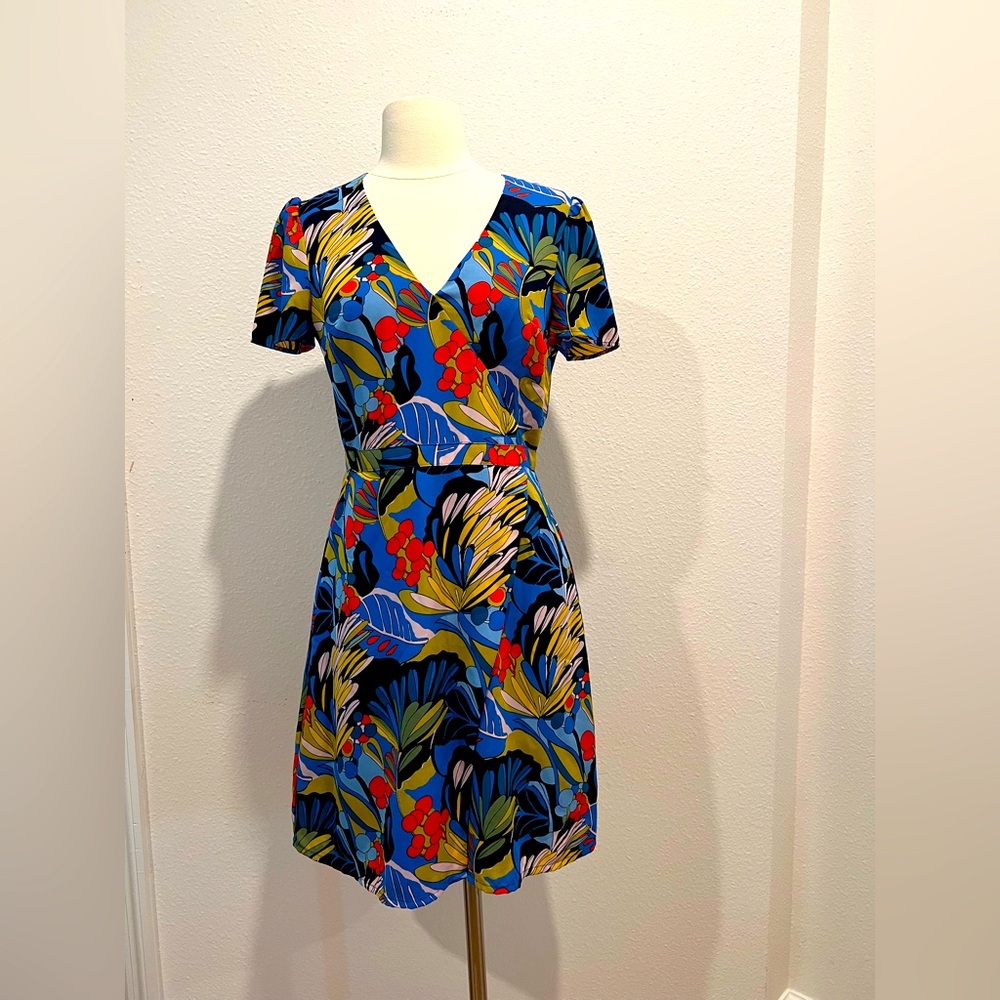 Jcrew Dress Size 0 | Short Sleeve Work Dress | Fun Summer Print